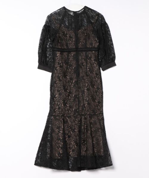 Leja（レジャ）の「【LEJA】刺しゅう花柄総レースマーメイドタイト