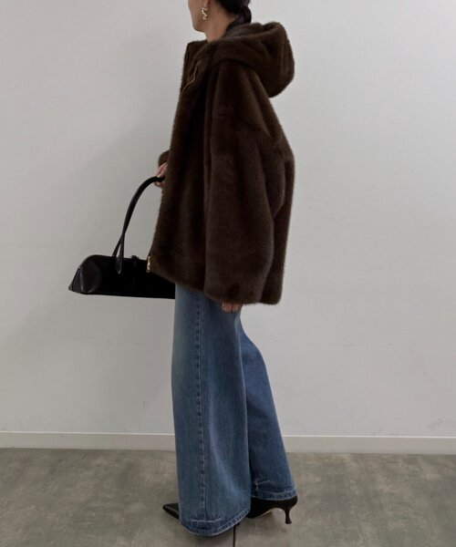 セール】フードフェイクファーブルゾン（ブルゾン）｜LOUNGEDRESS