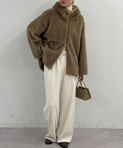 セール】フードフェイクファーブルゾン（ブルゾン）｜LOUNGEDRESS