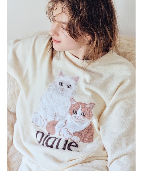 エアリーモコキャットジャガードプルオーバー（ルームウェア/パジャマ