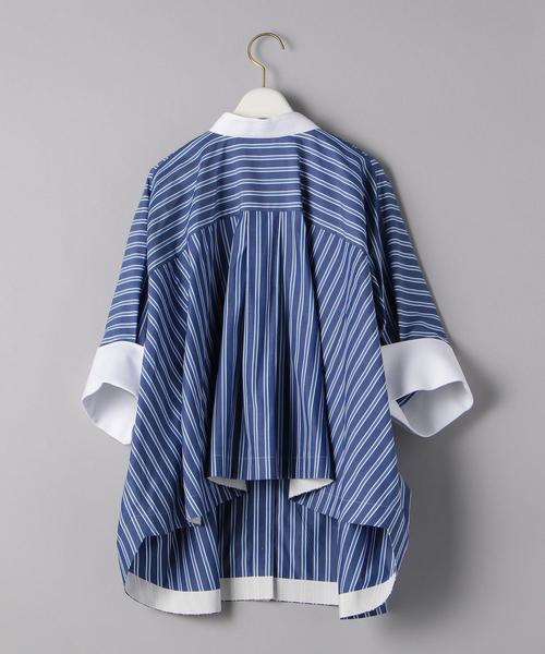 Sacai（サカイ）の「＜sacai（サカイ）＞ストライプ フレアシャツ