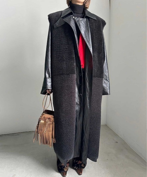 セール】FABRIC BLOCKING LONG BOA VEST（ベスト）｜Ameri（アメリ）の