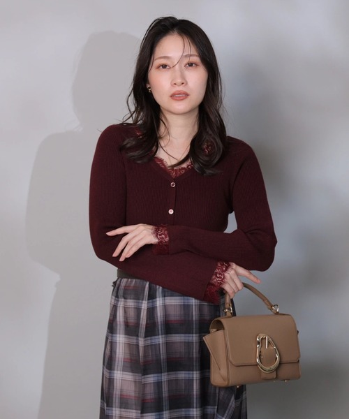 レーストリム2WAYカーデプルオーバー（ニット/セーター