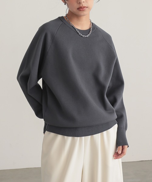 セール】[新色追加]スウェットライクニットプルオーバー