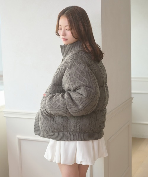 セール】volume knit padded jacket / ボリュームニットナカワタ