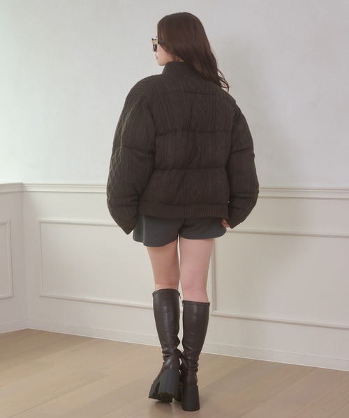 セール】volume knit padded jacket / ボリュームニットナカワタ