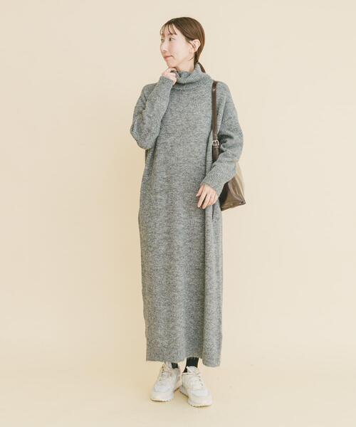 セール】タートルネックニットワンピース（ワンピース）｜ITEMS