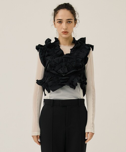 HOUGA（ホウガ）の「【HOUGA/ホウガ】kiki frill vest/キキフリル