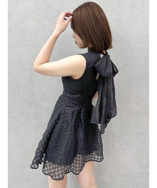 dazzlin（ダズリン）の「バックリボンシアーミニコルセットワンピース