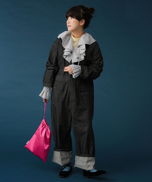 BEAMS BOY（ビームスボーイ）の「デニム ミリタリー オールインワン