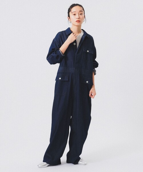 BEAMS BOY（ビームスボーイ）の「デニム ミリタリー オールインワン