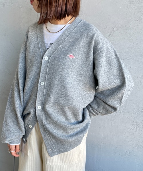 DANTON/ダントン] ワンポイントロゴ Vネックニットカーディガン