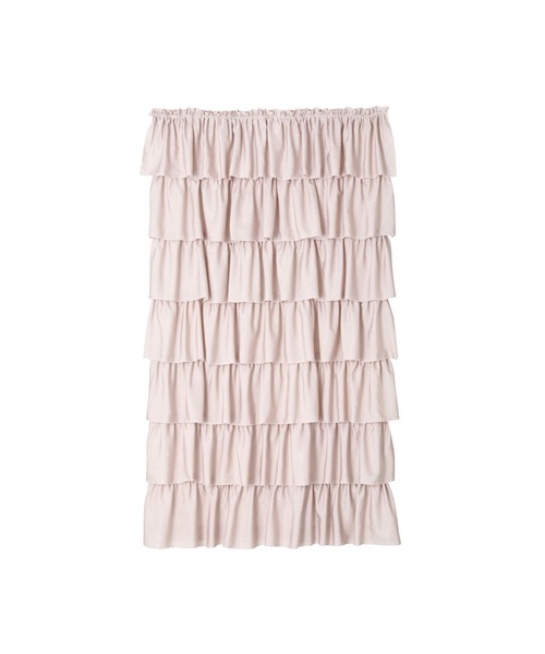 セール】サテンフリル ドレープカーテン H2000×W1000 ライトピンク