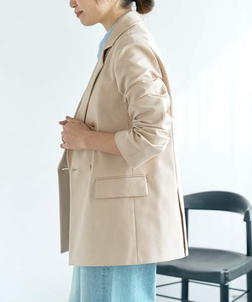 IENA（イエナ）の「T/Rツイル ダブルブレストジャケット（テーラード