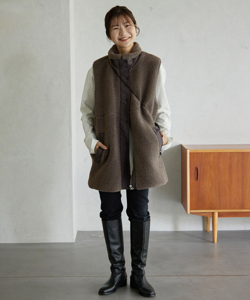 SLOBE IENA（スローブイエナ）の「ECOPELボアベスト（ブルゾン）」 - WEAR