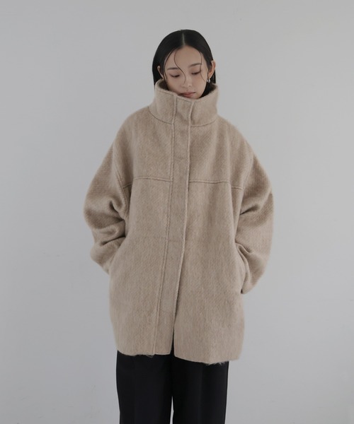 hellam（へラム）の「シャギースタンドカラーコート（ステンカラー