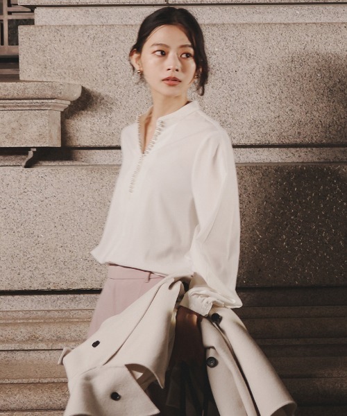 セール】パールトリムブラウス（シャツ/ブラウス）｜anuans（ア