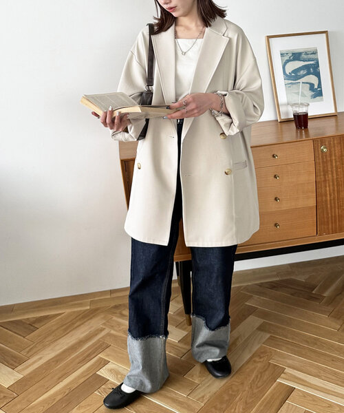 WEB限定/ユニセックス】Wブレストオーバージャケット（テーラード