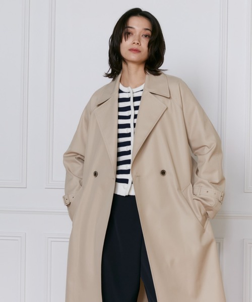 INED（イネド）の「アンゴラ横100 ラップロングコート（トレンチコート