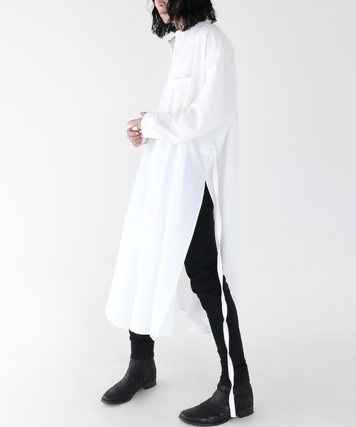 minsobi（ミンソビ）の「サイドスリットロングシャツ（シャツ/ブラウス