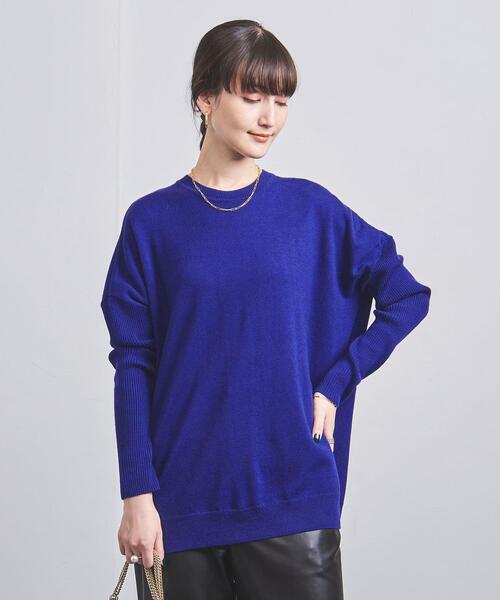 SACRA（サクラ）の「＜SACRA＞リブスリーブ クルーネック ニット