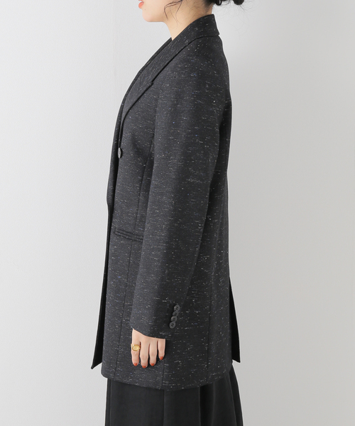 Noble（ノーブル）の「カラーネップウールピークドマキシジャケット