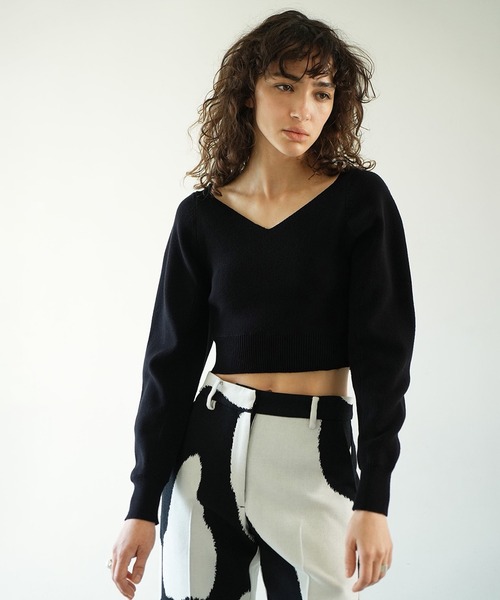 セール】V NECK SHORT KNIT TOPS（ニット/セーター）｜CLANE（クラネ