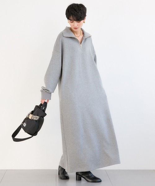 セール】BARNYARDSTORM / 裏起毛ハーフZIPワンピース / マシン