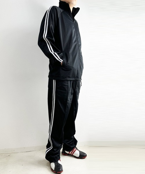 上下セット 2本線サイドライン ジャージ アクティブウェア スポーツ