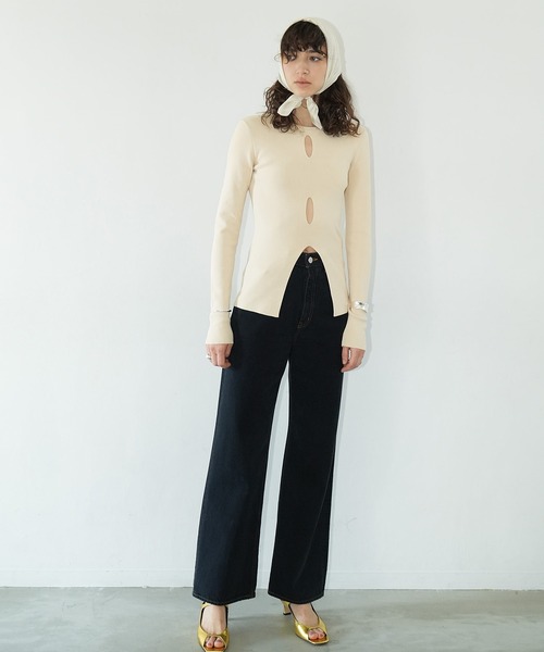 CLANE（クラネ）の「W FACE HOLE KNIT TOPS（ニット/セーター）」 - WEAR