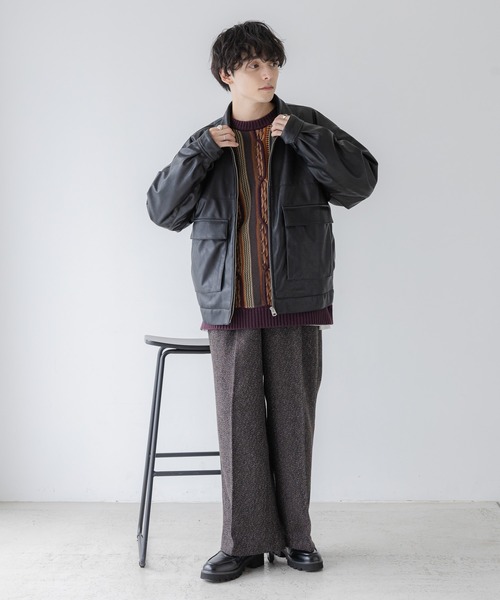 セール】【AIRTHERMAL/高機能中綿】シンセティックレザー/スウェード