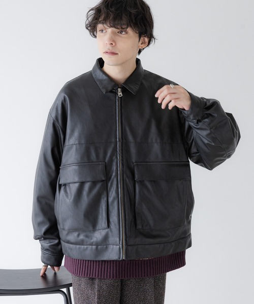 セール】【AIRTHERMAL/高機能中綿】シンセティックレザー/スウェード