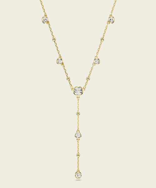 公式】【スワロフスキー】Imber Y字型ネックレス ラウンドカット