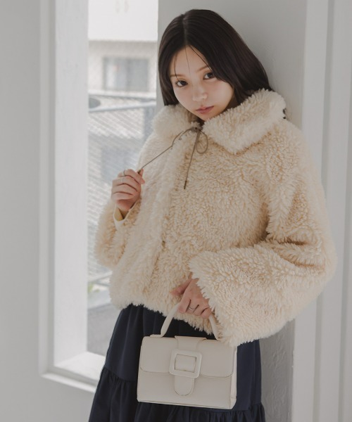 セール】小さいサイズ ショート丈ボアジャケット 低身長さん・小柄女性