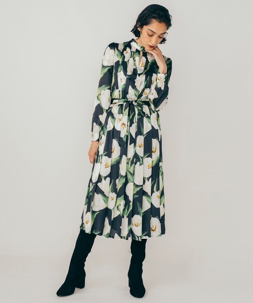 ダブルスタンダード Sov. ソブ　花柄ワンピースM ランチ会にピッタリフラワープリントワンピース💐 | ソブ ダブル