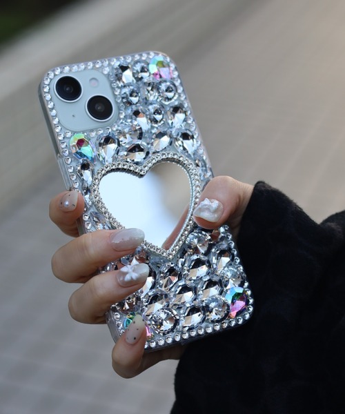 キラキラ ストーン ミラー iPhone ケース 13/14.13Pro.14Pro.15.15Pro