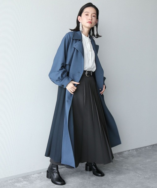 HARE（ハレ）の「バイカラープリーツコート(HARE)（チェスターコート