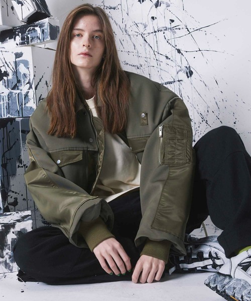 UNISEX》MA-1 Mix Prime-Over Puffer Jacket/MA-1ミックスプライム