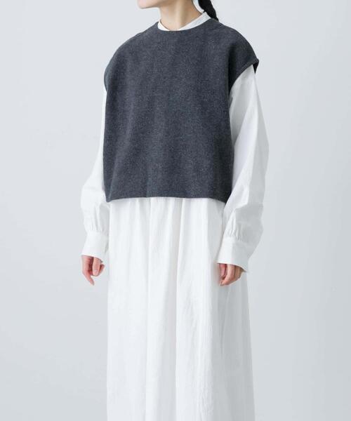 かぐれ（カグレ）の「ナッピングウール2WAYベスト（Tシャツ/カットソー