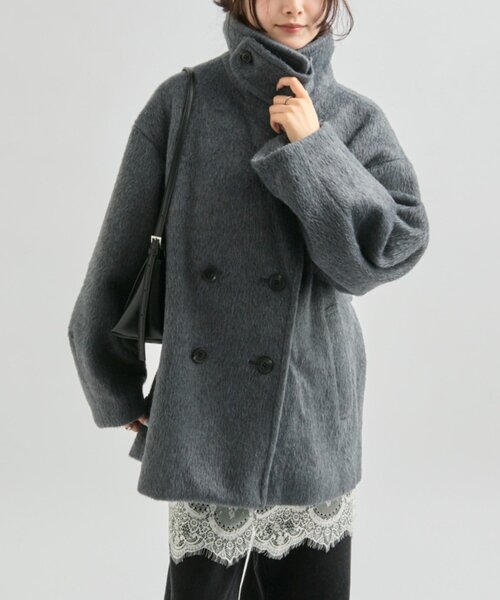 セール】ウール混 シャギーミドルコート（その他アウター）｜mystic