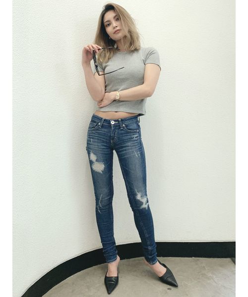 GYDA（ジェイダ）の「BOTH RIPPED スキニーデニムパンツ（デニムパンツ