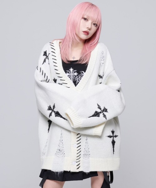 REFLEM（レフレム）の「『REFLEM/レフレム』クロス総柄ニット