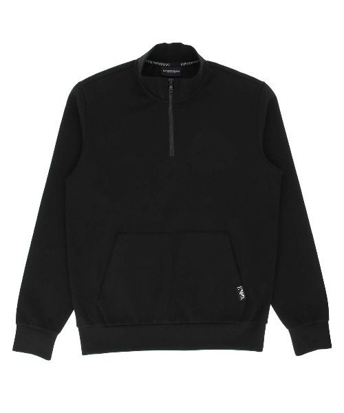 EMPORIO ARMANI STRECH PIQUET TERRY HALFZIP SWEATSHIRT ハーフジップ