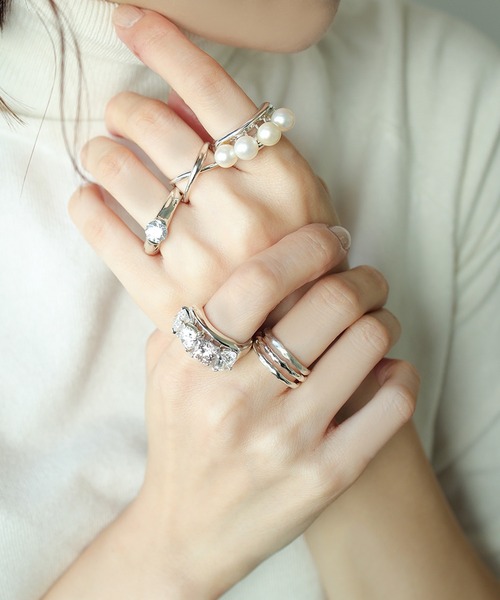 SILVER925 2連リング/メンズ/レディース/シンプル（リング）｜e.m.