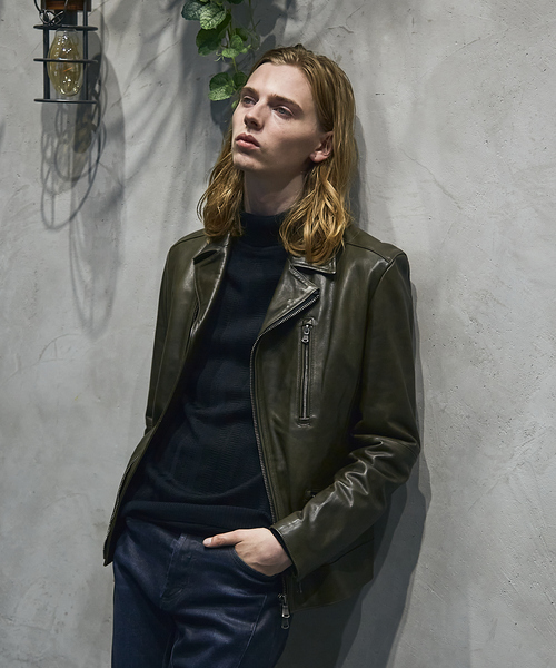 24A/W】セミダブル レザージャケット（ライダースジャケット）｜5351