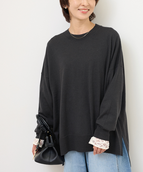 セール】《一部WEB限定追加 / 新色》BiellaYarnワイドクルーネックプル