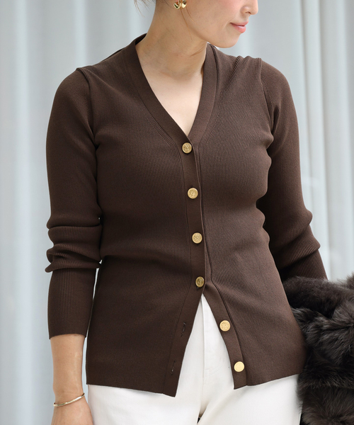 追加 *DINER RIB Vネックカーディガン（カーディガン/ボレロ