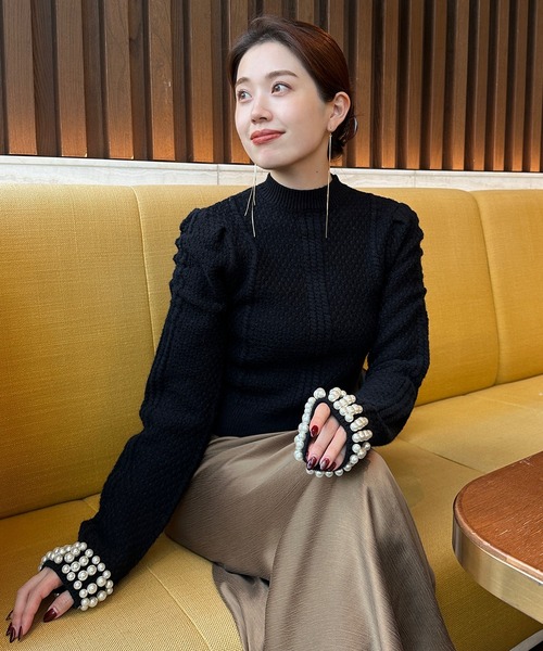 セール】パールニットトップス（ニット/セーター）｜anuans（ア