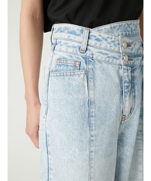 FRAY I.D（フレイアイディー）の「アシメダブルウエストワイドデニム