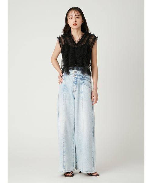 FRAY I.D（フレイアイディー）の「アシメダブルウエストワイドデニム